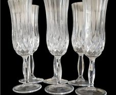 6 x Vintage RCR Harrods Crystal Champagne Flutes