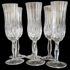6 x Vintage RCR Harrods Crystal Champagne Flutes