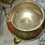 Vintage Etched Brass Tea Kettle with Footed Trivet Stand Postage Available or Collection, Image 6