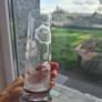 vintage Krosno etched glass bud vase with a handle Image 2