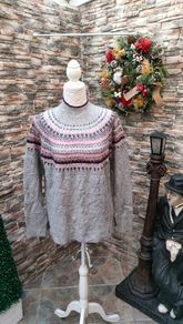 Sienna Sage Fair Isle Mock Neck Holiday Sweater  Size Large Perfect Condition