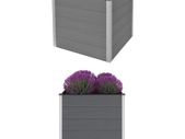 Garden Raised Bed WPC 100x100x91 cm Grey