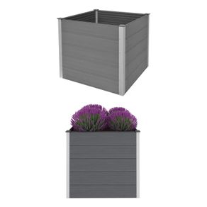 Garden Raised Bed WPC 100x100x91 cm Grey