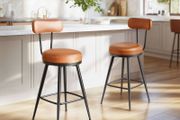 2 x new carmel brown kitchen breakfast barstools - FREE DELIVERY