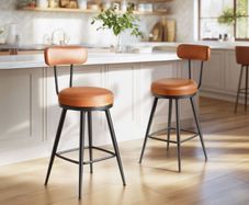 2 x new carmel brown kitchen breakfast barstools - FREE DELIVERY