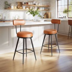 2 x new carmel brown kitchen breakfast barstools - FREE DELIVERY