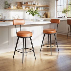 2 x new carmel brown kitchen breakfast barstools - FREE DELIVERY