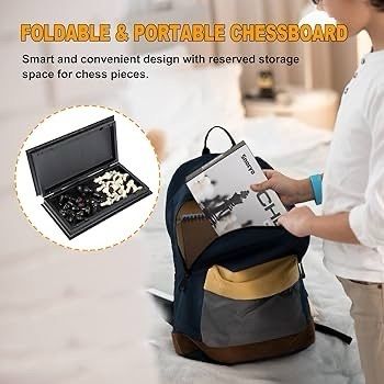 Chess Set, Folding Chess Board, Magnetic Chess Pieces, Travel Chess Games Toys for Kids Adults, Portable Chess Board Set, Educational Board Games Gifts