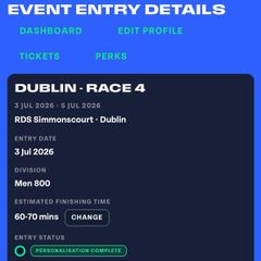Tryka Men's 800 single Friday 3rd July