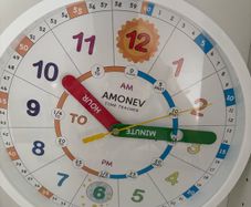 Amonev Wall Clock Teach Kids to Read Time Instantly with Silent Movement Clock