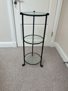 Wrought iron glass plant stand