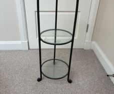 Wrought iron glass plant stand