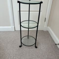 Wrought iron glass plant stand