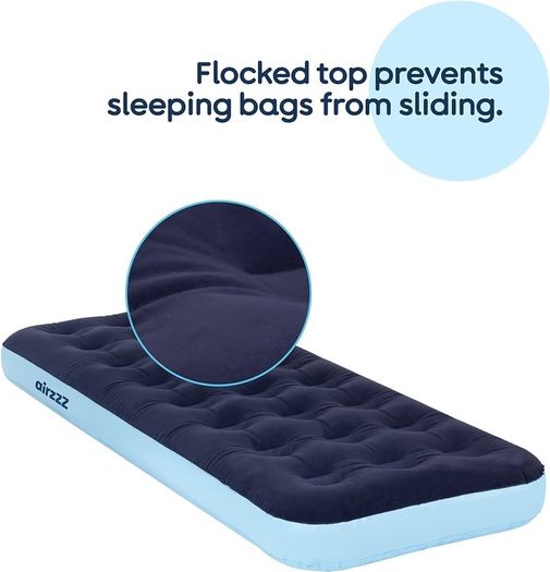 NEW SALE | Inflatable Flocked Airbed - Quick Inflation & Deflation Mattress - Lightweight Comfortable Perfect For Camping,Hiking, Caravan, Guest Bed - Waterproof Portable