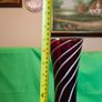 Elegant Murano-style vase made of art glass in ruby red with white spiral stripes Image 8