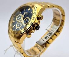 Hugo Boss 1513340  Ikon Steel Gold Chronograph Watch with Blue Dial BOXED