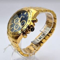 Hugo Boss 1513340  Ikon Steel Gold Chronograph Watch with Blue Dial BOXED