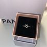 Pandora Sparkling Wishbone Heart Ring silver size 50 Image 2