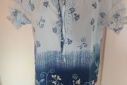 Brand new blue floral polyester blouse size UK16/18 EU44/46 Postage included