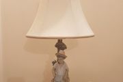 Vintage Spanish porcelain  Villamarchante table lamp  made in Valencia, Spain  hand painted
