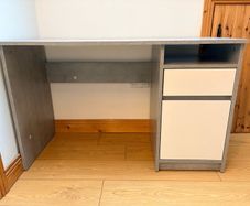 grey office desk