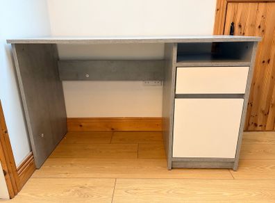 grey office desk