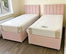 single beds in color pink