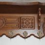 French Carved Oak Wall Coat Rack Image 3