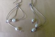 silver wire drop earrings