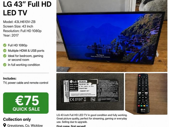 Lg 43" Full Led Hd Tv