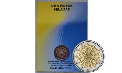 Portugal 2 Euro Base Metals Brilliant Uncirculated Coin 2023 - A Coin for Peace - 2 Euro Commemorative Coin