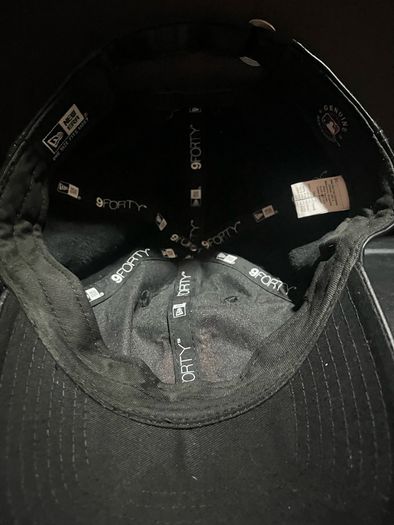 Authentic New Era New York yankees Mets Synthetic Leather Black 9FORTY baseball hat Cap