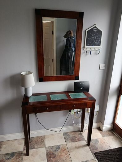 hallway table and mirror