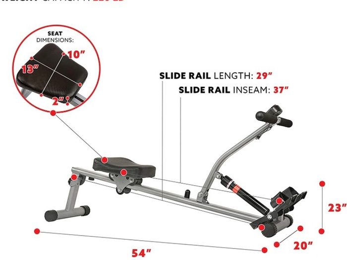 12 Adjustable Resistance Rowing Machine Rower w/ Digital Monitor (FREE POSTAGE)
