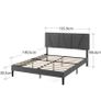 Double Bed Frame  Bed 135 x 190 cm  30cm Height  Upholstered platform bed Image 9
