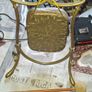 Antique Brass Tabletop Dinner Gong with Stand & Mallet Beautiful Etched Patina Postage Available or Collection, Image 5