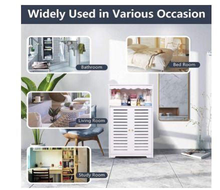 Bathroom Cabinet,Waterproof  Bathroom Floor Cabinet,Storage Cupboard Unit,White Bathroom Storage Organizer,Free Standing Cabinet,Compact Cabinet Store Bathroom Accessories