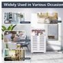 Bathroom Cabinet,Waterproof  Bathroom Floor Cabinet,Storage Cupboard Unit,White Bathroom Storage Organizer,Free Standing Cabinet,Compact Cabinet Store Bathroom Accessories Image 9