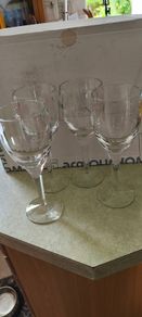 Waterford Crystal John Rocha Geo White Wine Glass 21 x 7.5 cm. 4 in total at 45.00 euro each. or all set of 4 one lot for    170.00 euro.