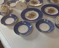 A Bundle of Vintage Wedgewood Sarah's Garden - Dinner Plates, Cereal Bowls, Side Plates, Sugar Bowl, Milk Jug, Gravy Boat etc - 21 pieces