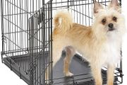 Pets 61 cm  Single Door Folding Dog Crate with Divider Panel, Leak Proof Tray  Secure Latches  Metal Wire Kennel for Small Breeds  Portable, Durable  Easy to Assemble