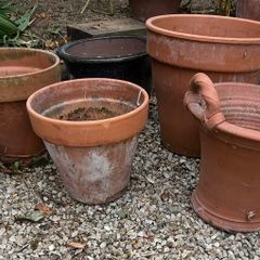 6 Large Garden Pots - Terracotta & Ceramic