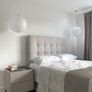 Large Elegant Frosted Glass Globe Pendants. Set of Two. Italy. Image 2