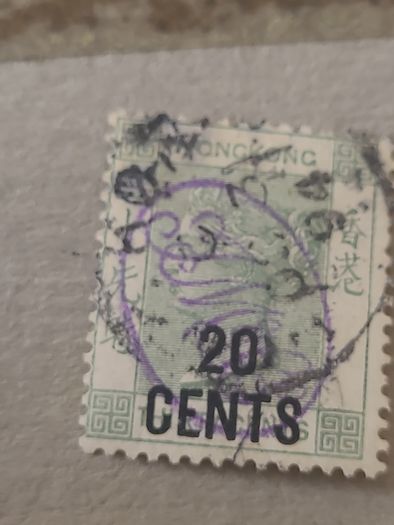 1891 Hong Kong 20c overprint stamp
