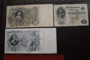 Czar-Russia. 3 State Credit Notes (1898-1912) 50; 100 &amp; 500 Rubles