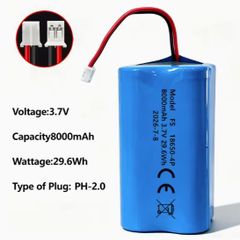 Rechargeable Li-Ion Battery Pack 3.7V 8000Mah 18650, new, unopened.