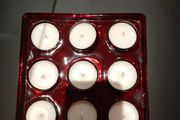 glass nine tealight holder