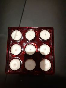 glass nine tealight holder