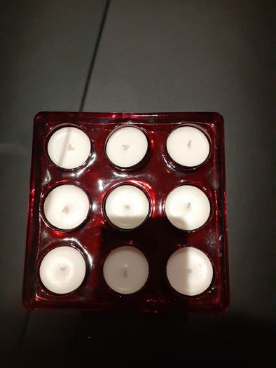glass nine tealight holder
