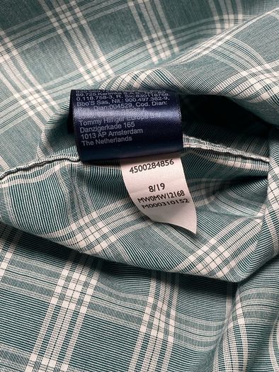 Tommy Hilfiger 80's 2 Ply Mens Green Check Long Sleeve Shirt Size Small
